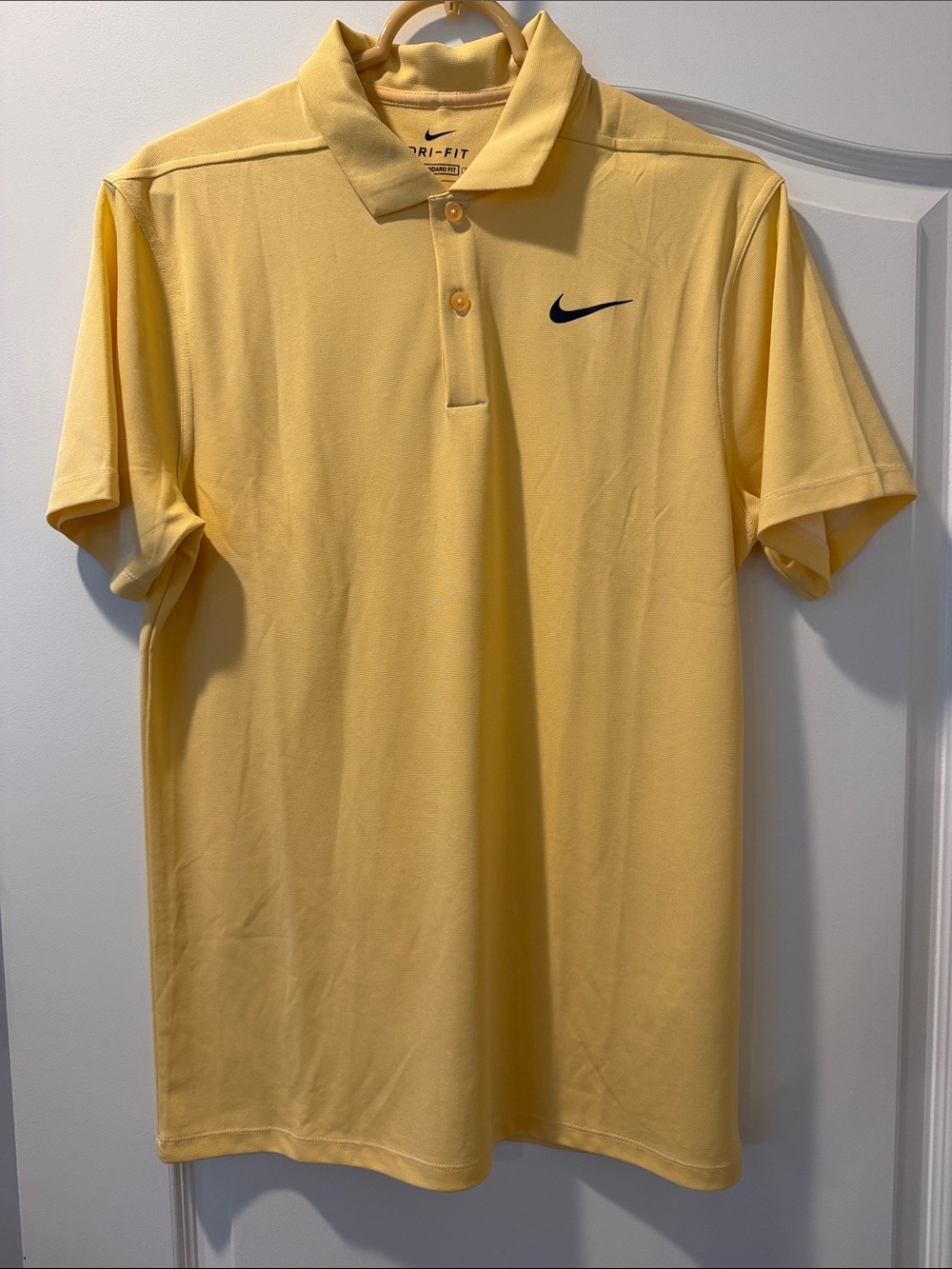 Nike Yellow Dri-FIT Polo with Black Swoosh